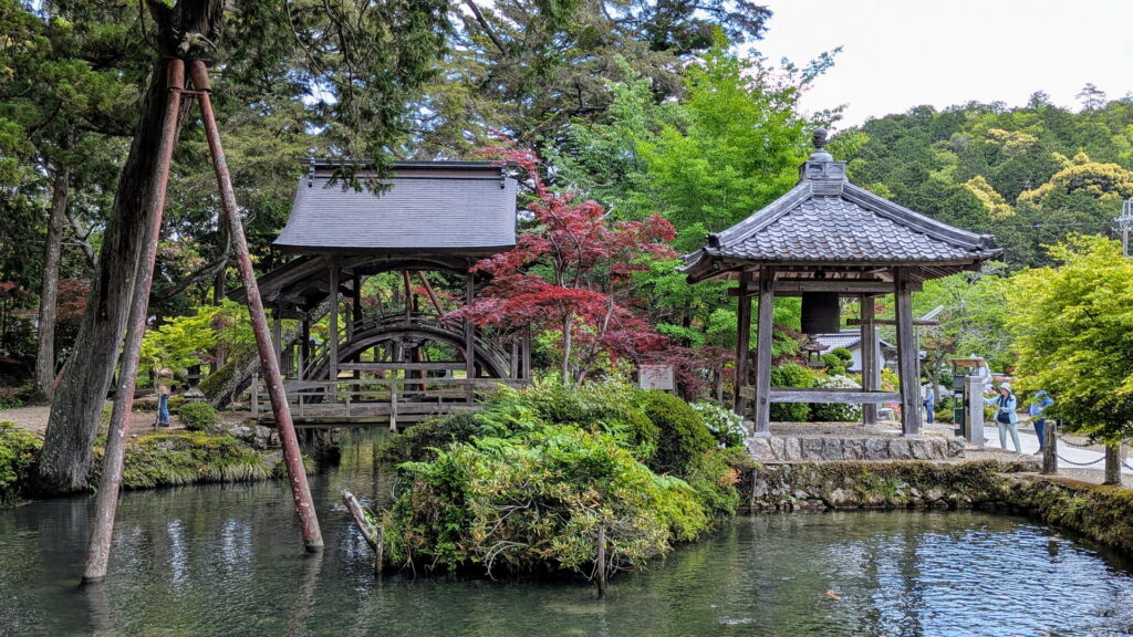 白毫寺 一心池 太鼓橋 鐘楼
