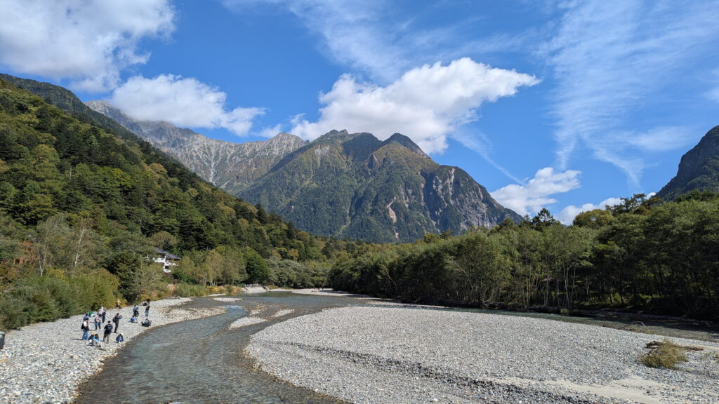 上高地・梓川と穂高連峰
