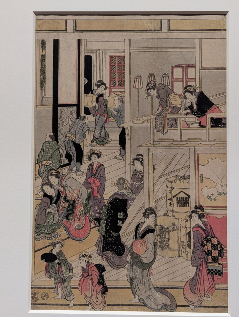 神戸市立博物館 コレクション展示室 吉原楼中図 ５枚続